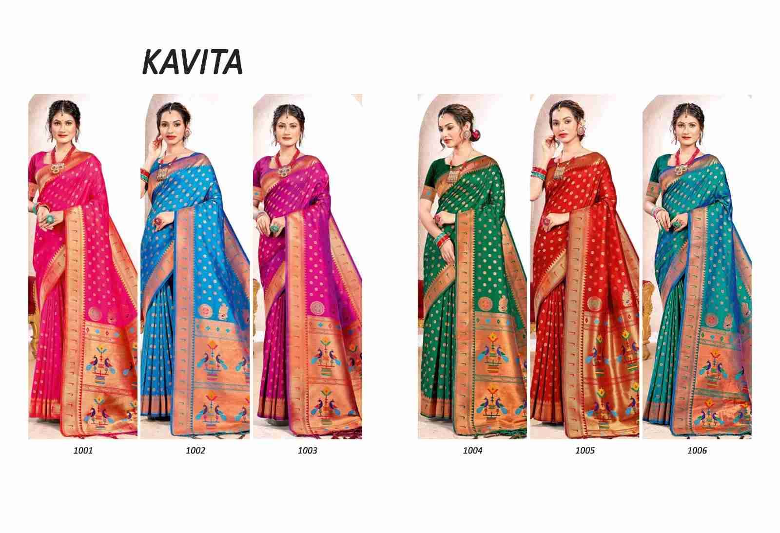 Kavita By Fashid Wholesale 1001 To 1006 Series Indian Traditional Wear Collection Beautiful Stylish Fancy Colorful Party Wear & Occasional Wear Paithani Silk Sarees At Wholesale Price