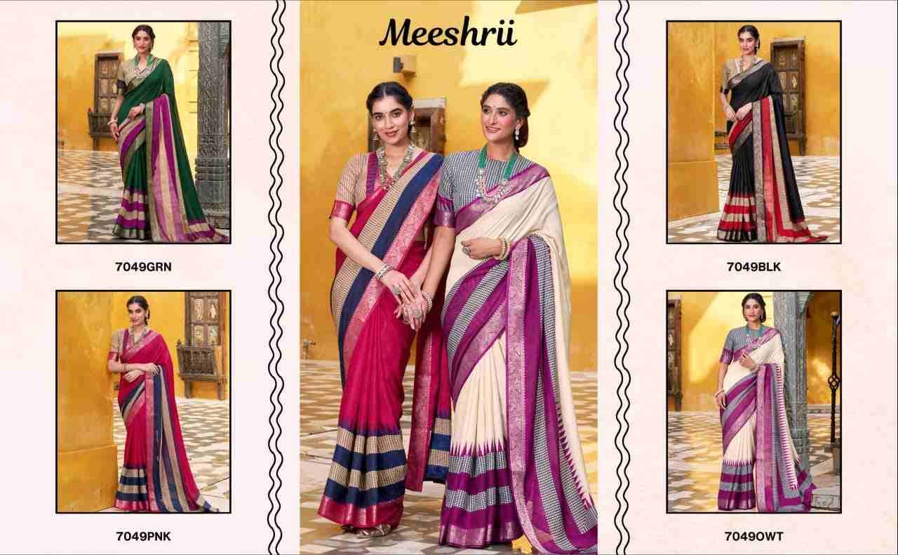 Meeshri By Fashid Wholesale 7049-A To 7049-D Series Indian Traditional Wear Collection Beautiful Stylish Fancy Colorful Party Wear & Occasional Wear Cotton Sarees At Wholesale Price