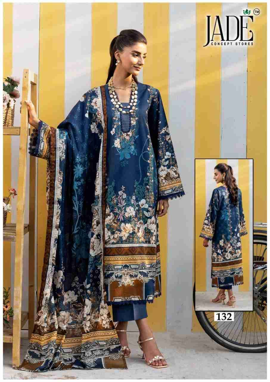 Chevron Vol-14 By Jade 131 To 136 Series Beautiful Festive Suits Colorful Stylish Fancy Casual Wear & Ethnic Wear Pure Lawn Cotton Embroidered Dresses At Wholesale Price