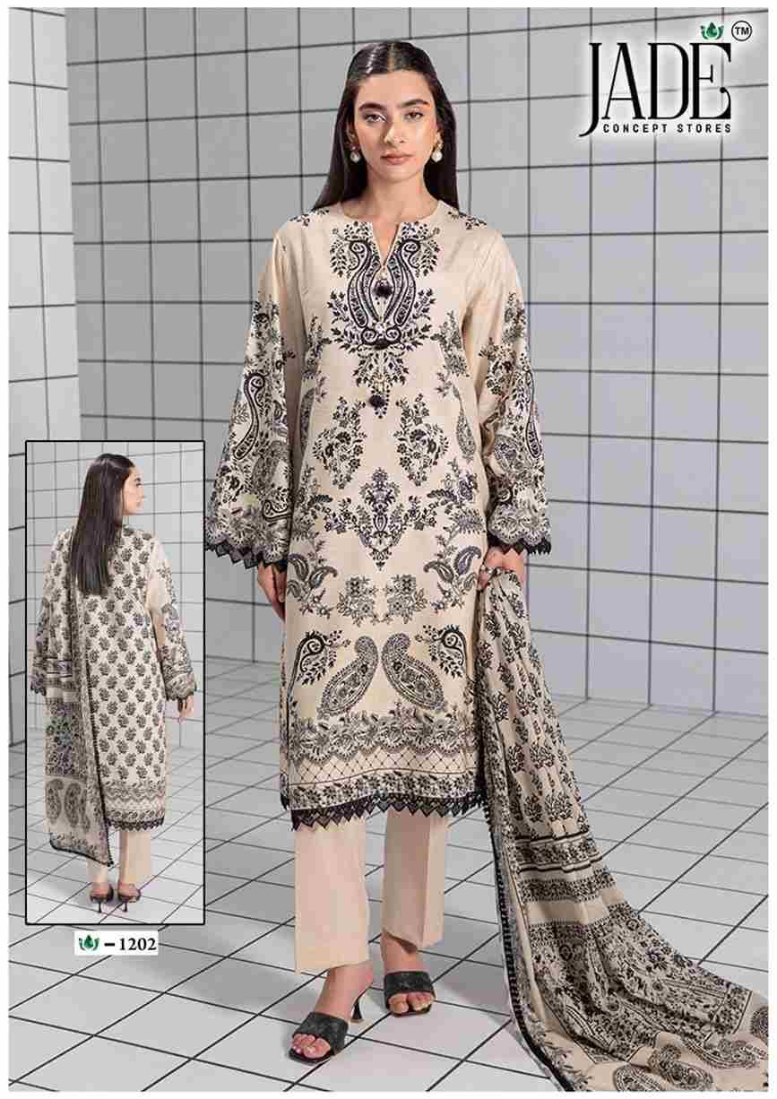 Crimson Exclusive Collection Vol-12 By Jade 1201 To 1206 Series Beautiful Suits Stylish Colorful Fancy Casual Wear & Ethnic Wear Pure Heavy Lawn Print Dresses At Wholesale Price