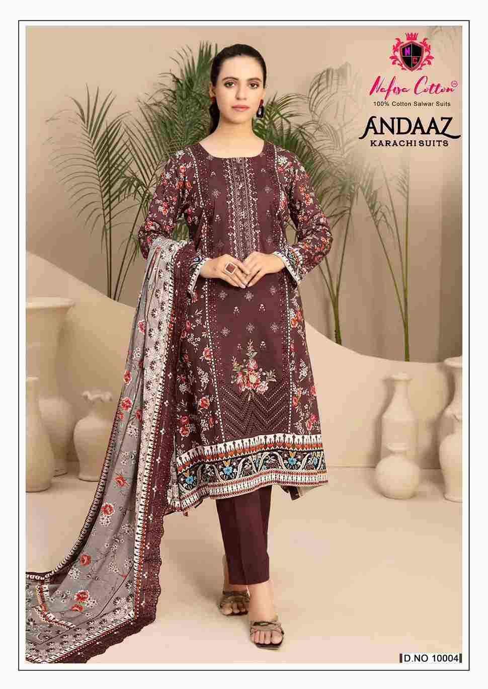 Andaaz Vol-10 By Nafisa Cotton 10001 To 10006 Series Beautiful Festive Suits Stylish Fancy Colorful Casual Wear & Ethnic Wear Soft Cotton Digital Print Dresses At Wholesale Price