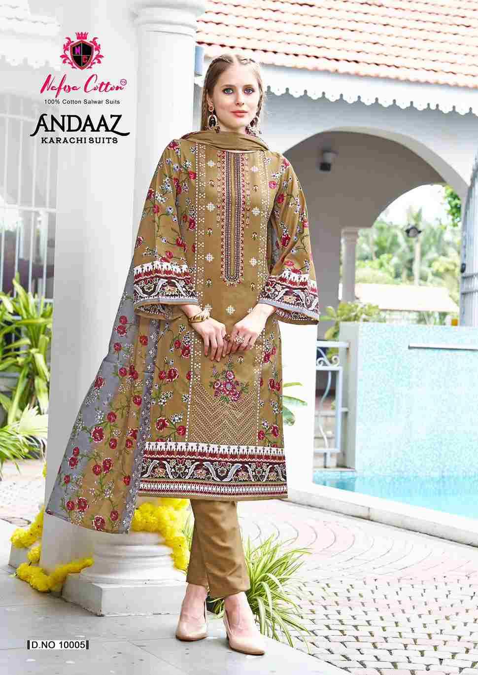 Andaaz Vol-10 By Nafisa Cotton 10001 To 10006 Series Beautiful Festive Suits Stylish Fancy Colorful Casual Wear & Ethnic Wear Soft Cotton Digital Print Dresses At Wholesale Price