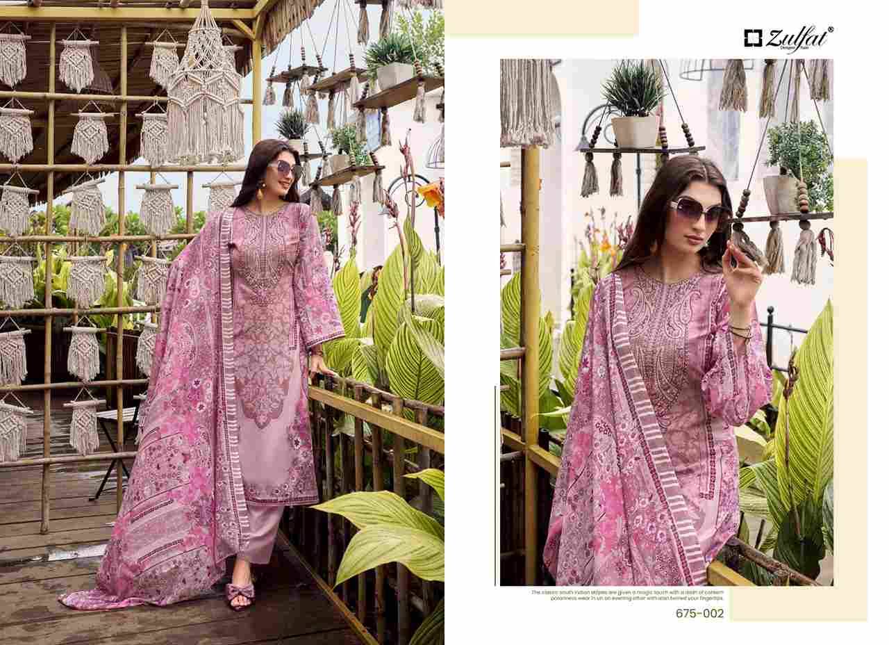 Sana Safina By Zulfat 675-001 To 675-006 Series Beautiful Festive Suits Stylish Fancy Colorful Casual Wear & Ethnic Wear Pure Cotton Print Dresses At Wholesale Price