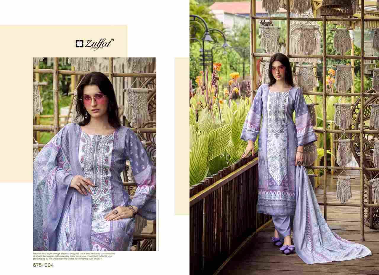 Sana Safina By Zulfat 675-001 To 675-006 Series Beautiful Festive Suits Stylish Fancy Colorful Casual Wear & Ethnic Wear Pure Cotton Print Dresses At Wholesale Price