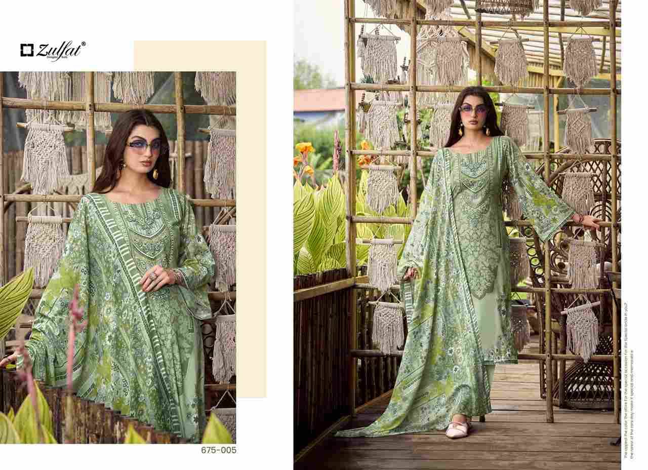 Sana Safina By Zulfat 675-001 To 675-006 Series Beautiful Festive Suits Stylish Fancy Colorful Casual Wear & Ethnic Wear Pure Cotton Print Dresses At Wholesale Price