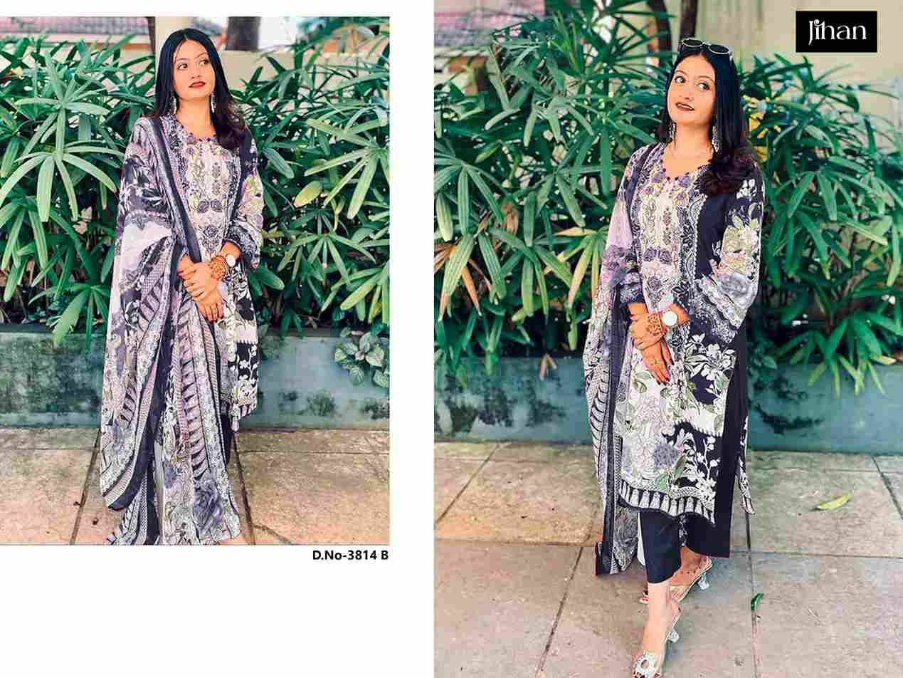 Jihan 3814 Colours By Jihan 3814 To 3814-B Series Beautiful Pakistani Suits Colorful Stylish Fancy Casual Wear & Ethnic Wear Pure Cotton Dresses At Wholesale Price