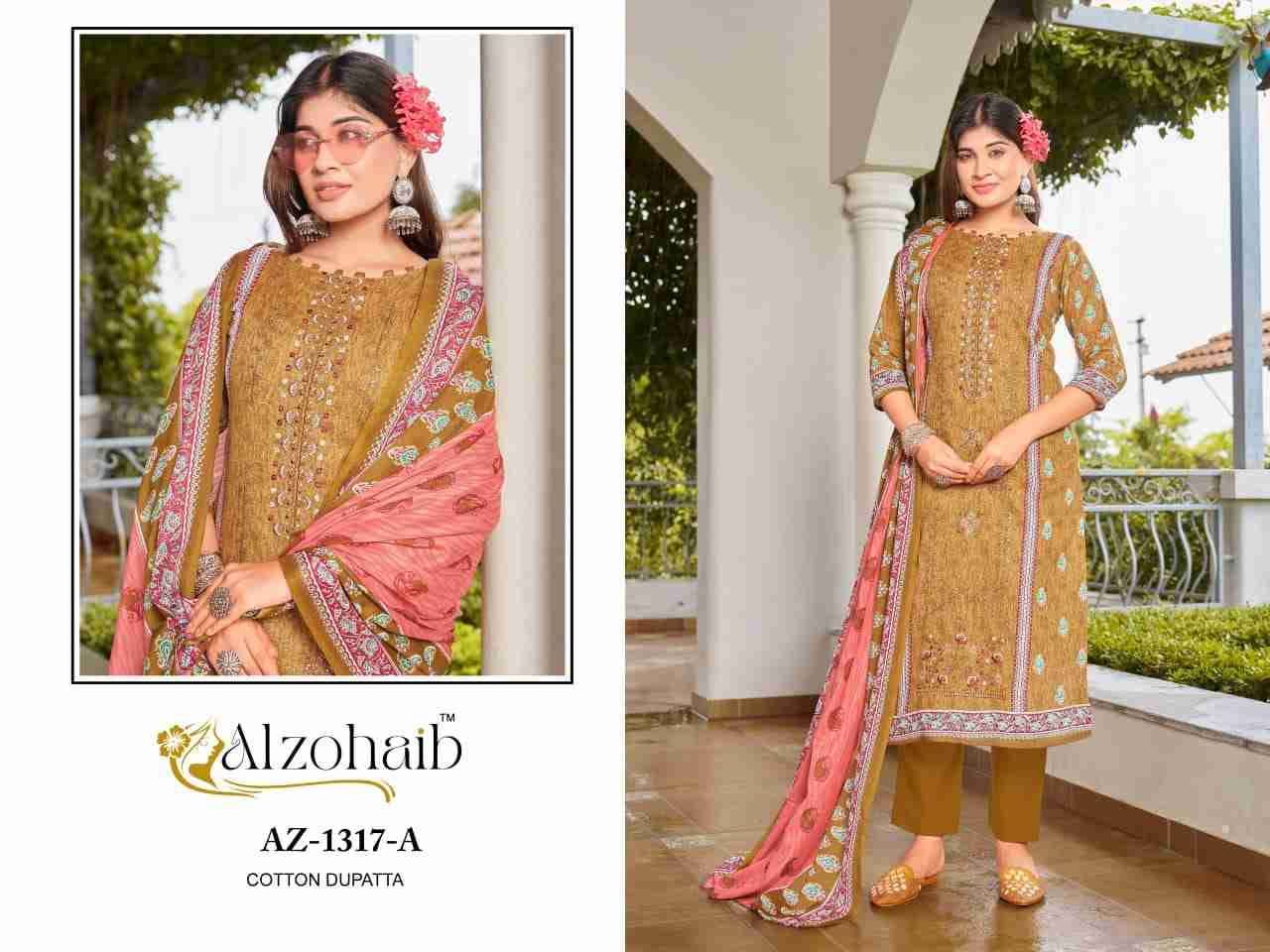 Lamhay Vol-1 By Alzohaib 1316-A To 1317-B Series Beautiful Pakistani Suits Stylish Fancy Colorful Party Wear & Occasional Wear Pure Cotton Print Dresses At Wholesale Price