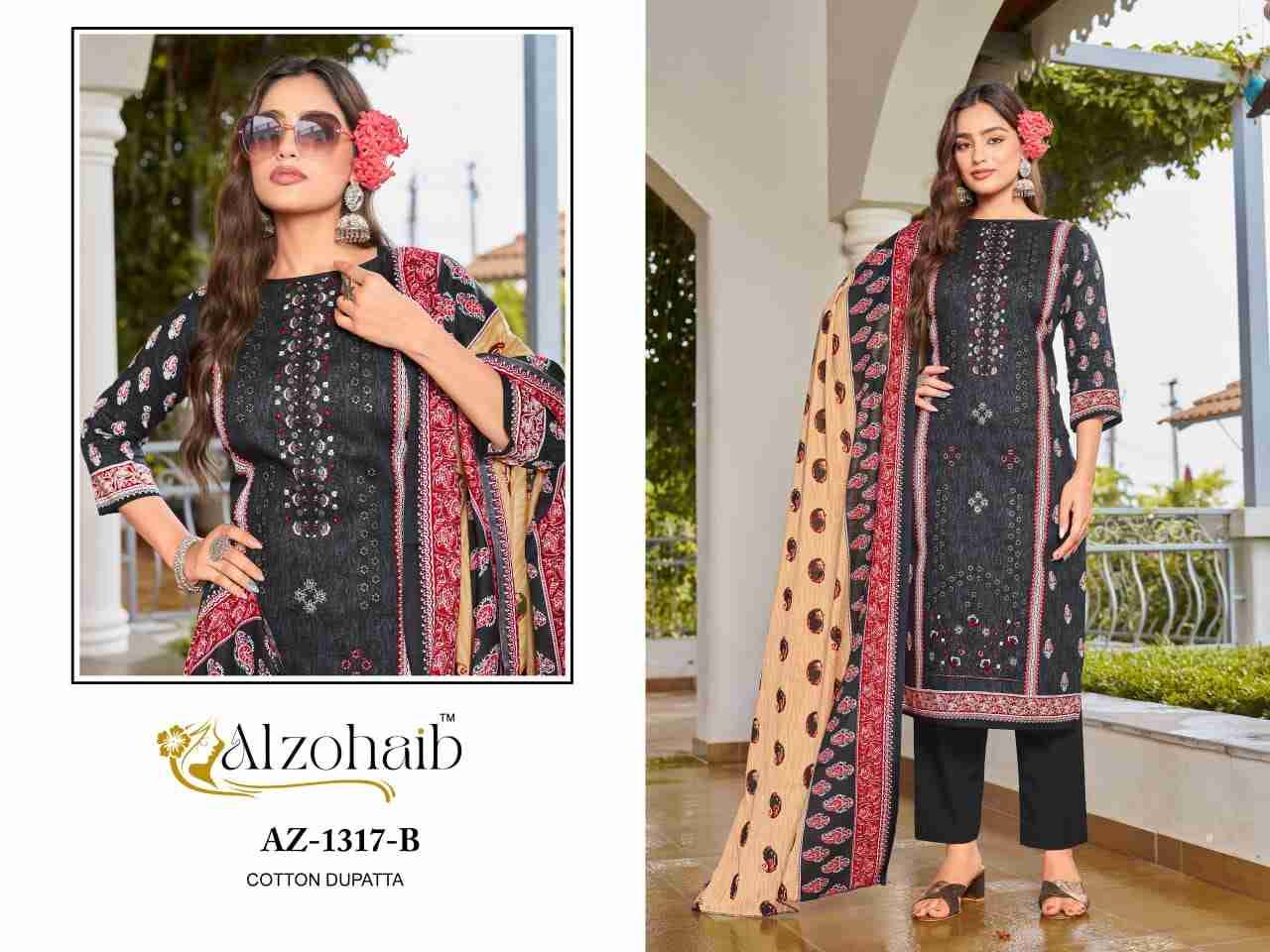 Lamhay Vol-1 By Alzohaib 1316-A To 1317-B Series Beautiful Pakistani Suits Stylish Fancy Colorful Party Wear & Occasional Wear Pure Cotton Print Dresses At Wholesale Price