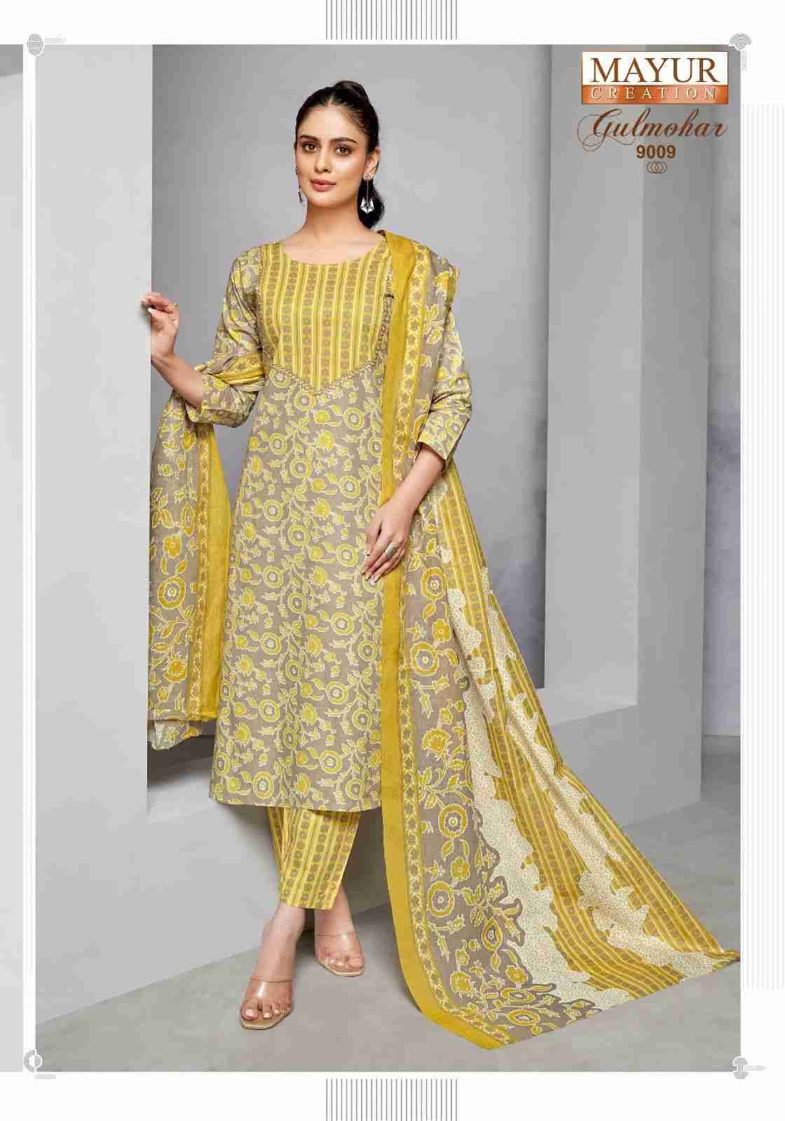 Gulmohar Vol-9 By Mayur Creation 9001 To 9010 Series Beautiful Festive Suits Colorful Stylish Fancy Casual Wear & Ethnic Wear Pure Cotton Print Dresses At Wholesale Price