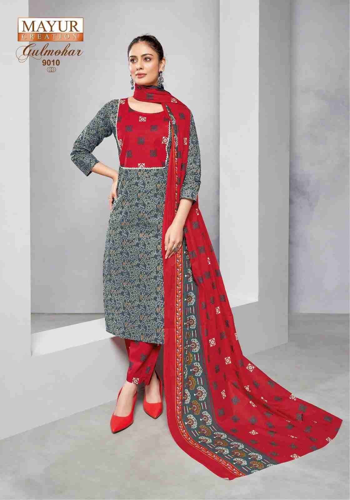 Gulmohar Vol-9 By Mayur Creation 9001 To 9010 Series Beautiful Festive Suits Colorful Stylish Fancy Casual Wear & Ethnic Wear Pure Cotton Print Dresses At Wholesale Price
