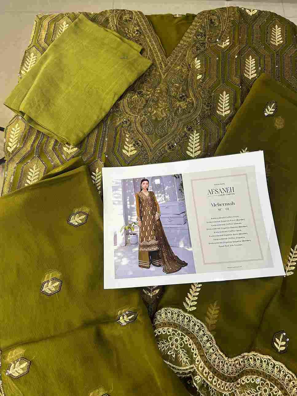 Original Pakistani Afsaneh By Fashid Wholesale 101 To 108 Series Beautiful Pakistani Suits Colorful Stylish Fancy Casual Wear & Ethnic Wear Chiffon Dresses At Wholesale Price