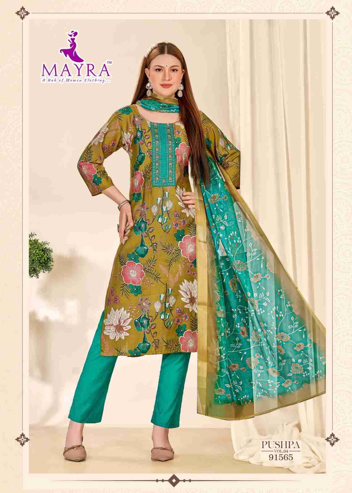 Pushpa Vol-4 By Mayra 91565 To 91572 Series Beautiful Stylish Festive Suits Fancy Colorful Casual Wear & Ethnic Wear & Ready To Wear Vertican Print Dresses At Wholesale Price