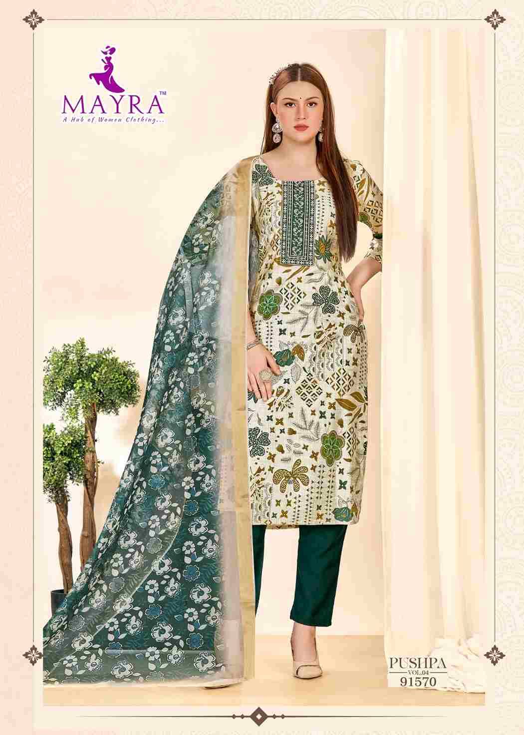 Pushpa Vol-4 By Mayra 91565 To 91572 Series Beautiful Stylish Festive Suits Fancy Colorful Casual Wear & Ethnic Wear & Ready To Wear Vertican Print Dresses At Wholesale Price