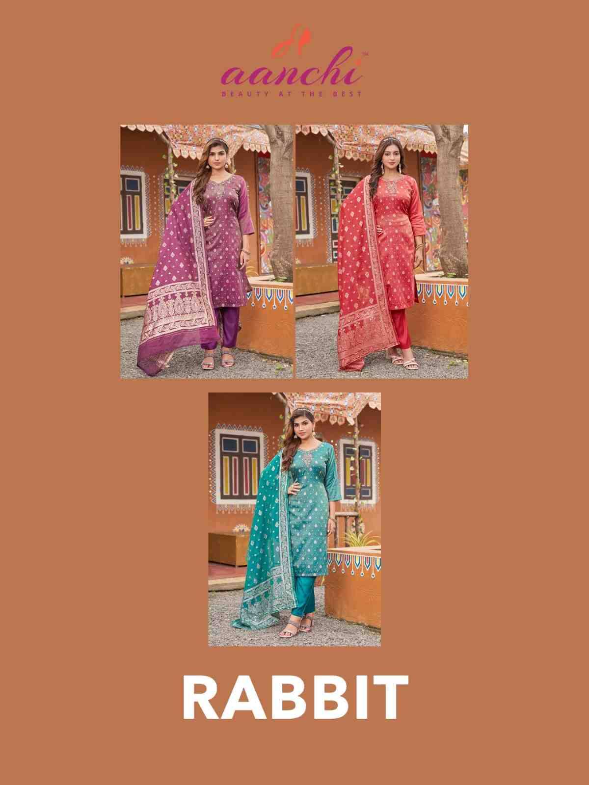 Rabbit By Aanchi 101 To 103 Series Beautiful Festive Suits Colorful Stylish Fancy Casual Wear & Ethnic Wear Tissue Dresses At Wholesale Price