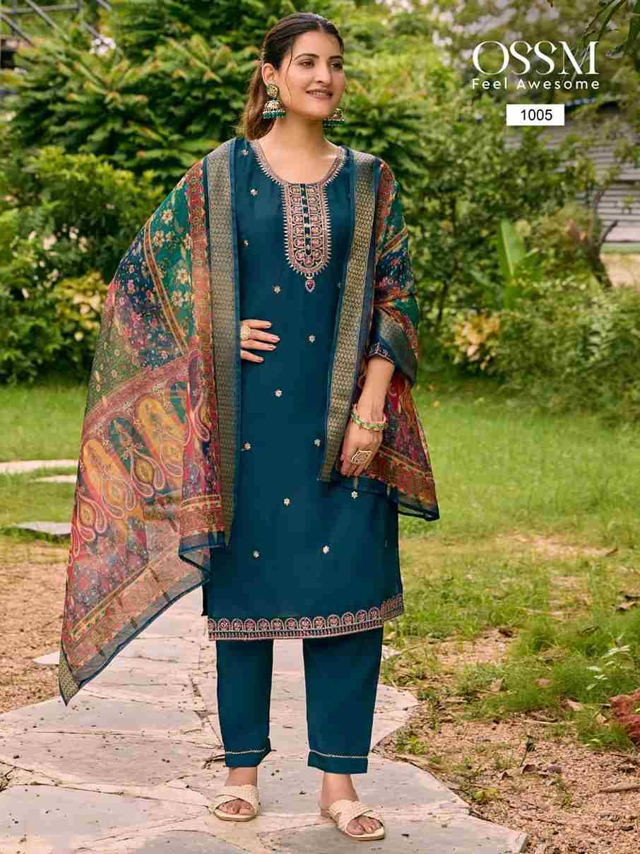 Pihu By Ossm 1001 To 1006 Series Designer Festive Suits Beautiful Fancy Stylish Colorful Party Wear & Occasional Wear Viscose Silk Embroidered Dresses At Wholesale Price