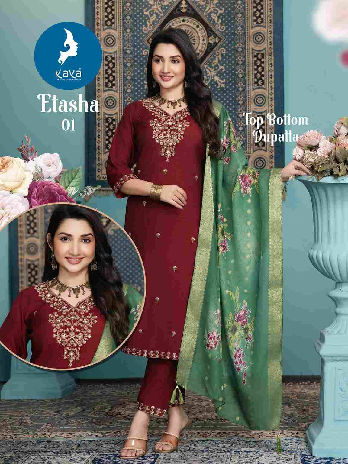 Etasha By Kaya 01 To 06 Series Beautiful Stylish Festive Suits Fancy Colorful Casual Wear & Ethnic Wear & Ready To Wear Vertican Print Dresses At Wholesale Price