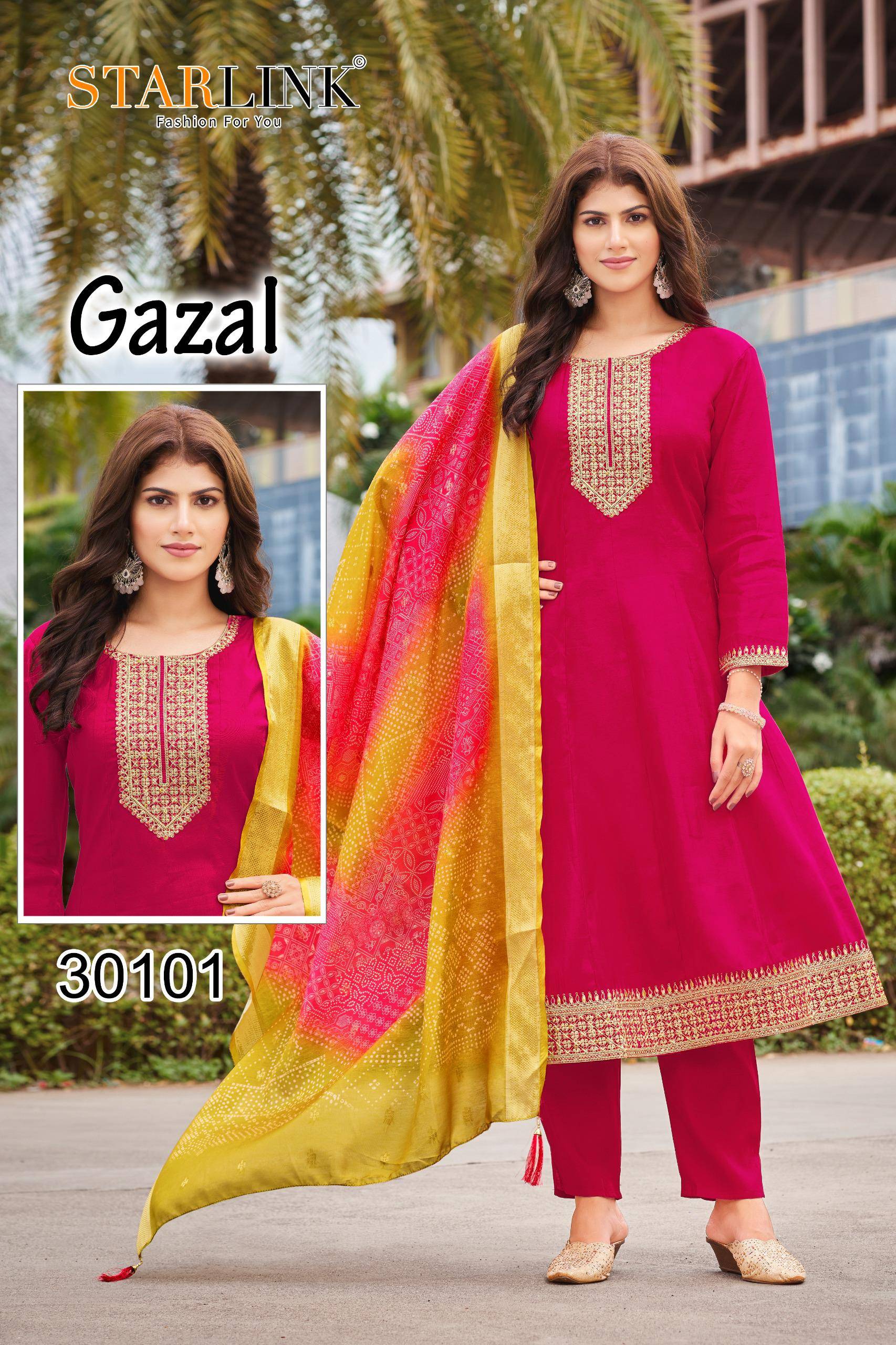 Gazal By Starlink Combo Set 30101 To 30108 Series Beautiful Stylish Festive Suits Fancy Colorful Casual Wear & Ethnic Wear & Ready To Wear Roman Silk Print Dresses At Wholesale Price