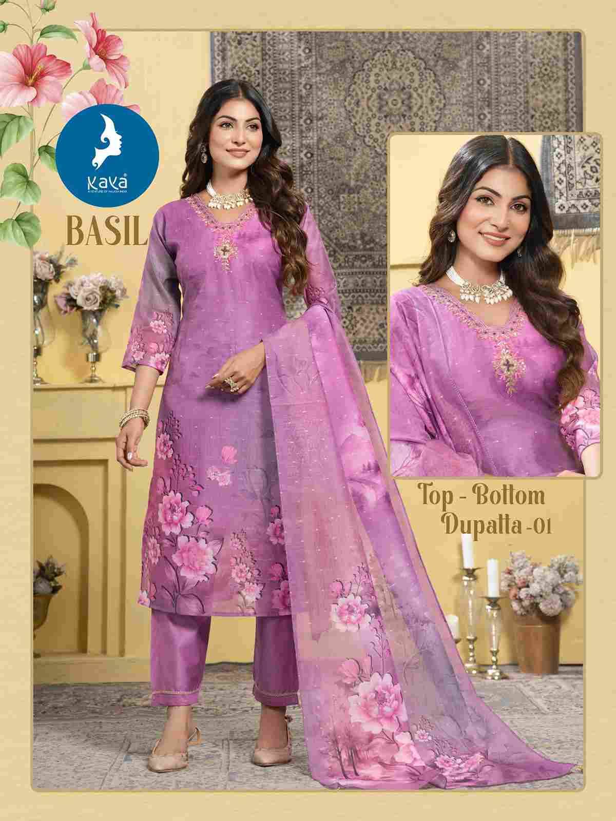 Basil By Kaya 01 To 06 Series Beautiful Stylish Festive Suits Fancy Colorful Casual Wear & Ethnic Wear & Ready To Wear Chanderi Print Dresses At Wholesale Price