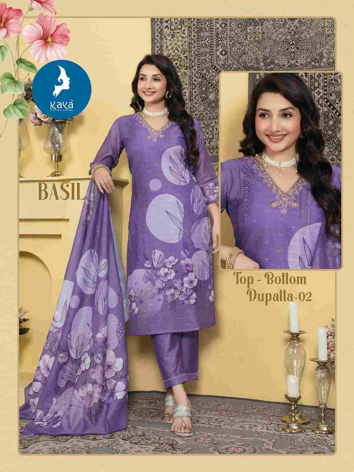 Basil By Kaya 01 To 06 Series Beautiful Stylish Festive Suits Fancy Colorful Casual Wear & Ethnic Wear & Ready To Wear Chanderi Print Dresses At Wholesale Price