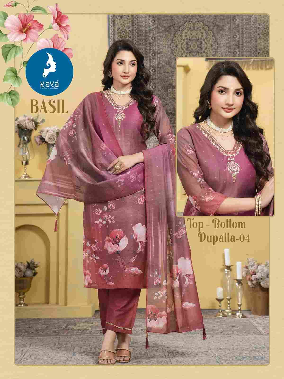Basil By Kaya 01 To 06 Series Beautiful Stylish Festive Suits Fancy Colorful Casual Wear & Ethnic Wear & Ready To Wear Chanderi Print Dresses At Wholesale Price