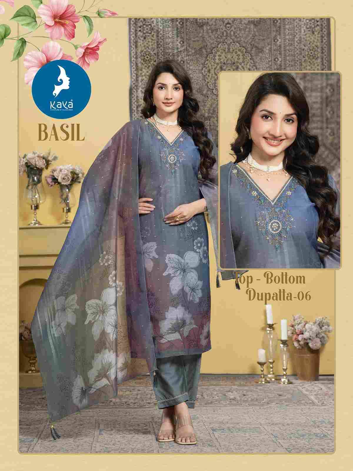 Basil By Kaya 01 To 06 Series Beautiful Stylish Festive Suits Fancy Colorful Casual Wear & Ethnic Wear & Ready To Wear Chanderi Print Dresses At Wholesale Price