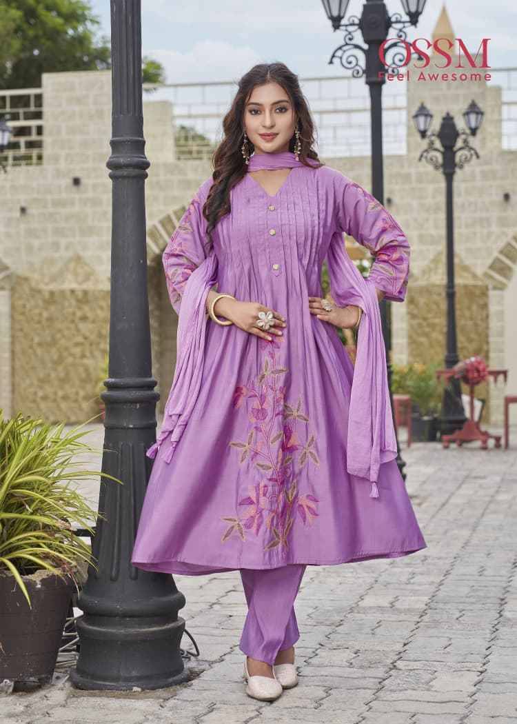 Festive Stories Vol-5 By Ossm 1001 To 1006 Series Beautiful Festive Suits Stylish Fancy Colorful Casual Wear & Ethnic Wear Viscose Silk With Work Dresses At Wholesale Price