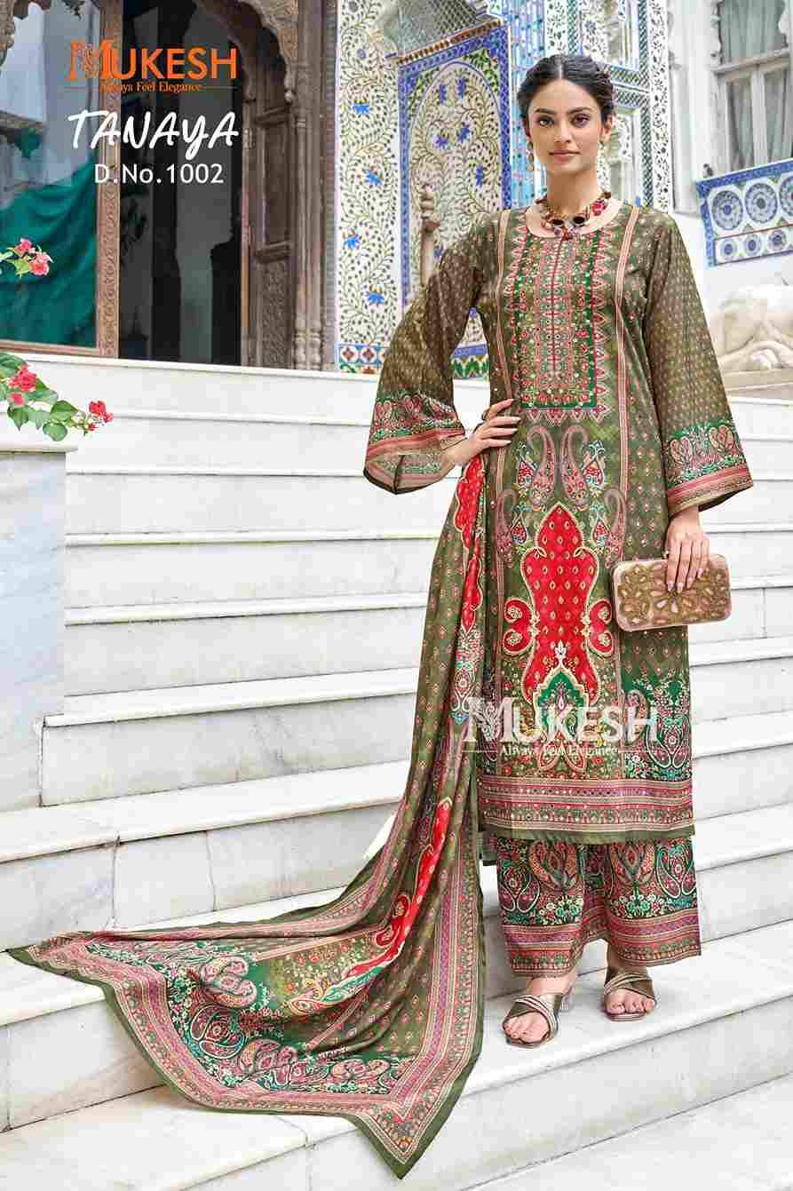 Tanaya By Mukesh 1001 To 1006 Series Designer Festive Suits Beautiful Fancy Stylish Colorful Party Wear & Occasional Wear Crepe Silk Dresses At Wholesale Price