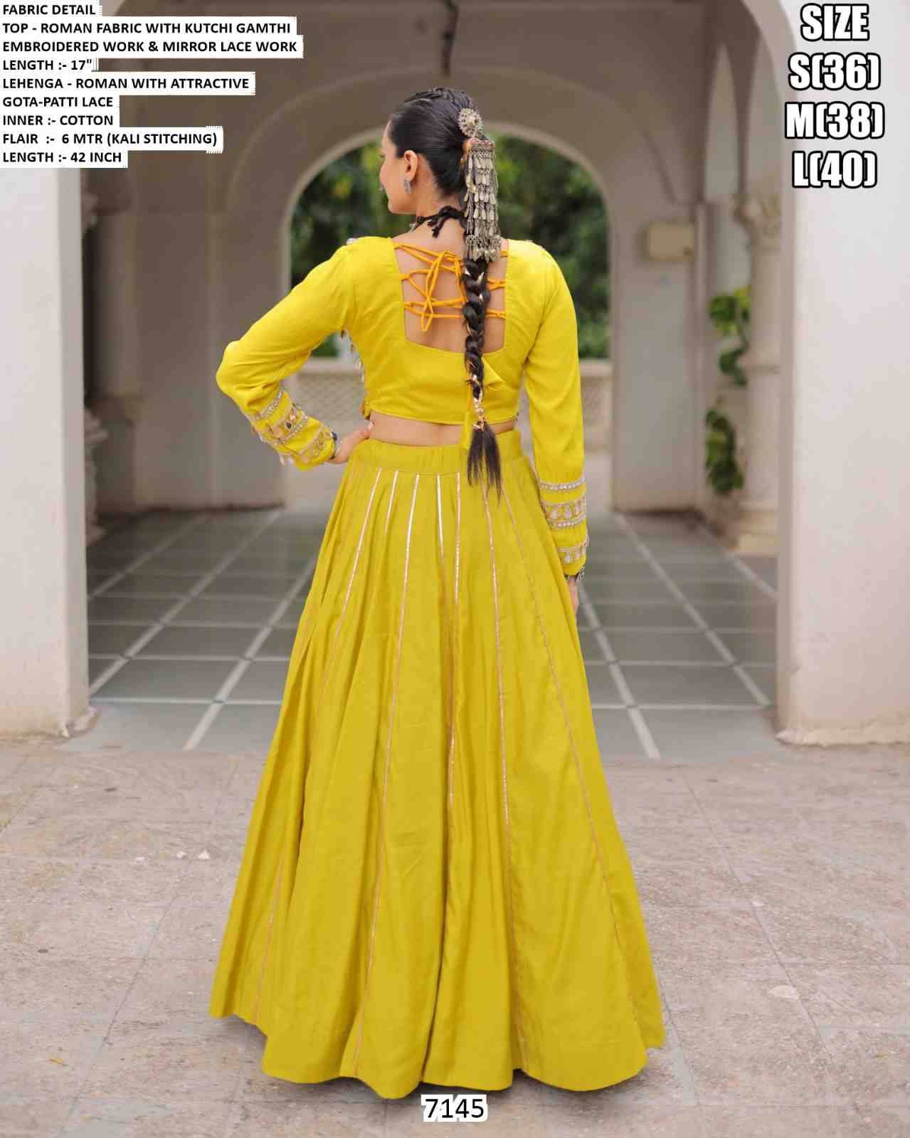 7145 By Fashid Wholesale 7145-A To 7145-E Series Navratri Wear Collection Beautiful Stylish Colorful Fancy Party Wear & Occasional Wear Roman Lehengas At Wholesale Price