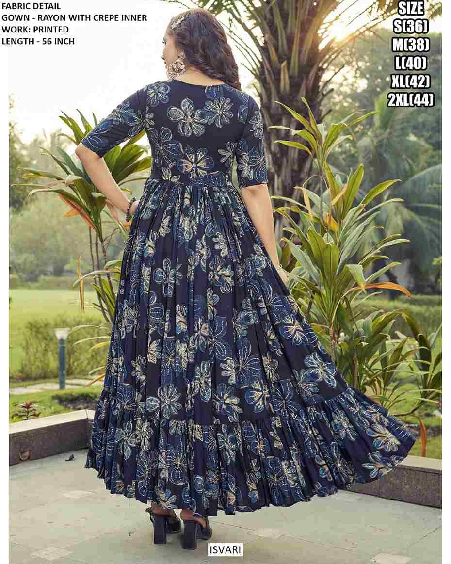 Isvari By Fashid Wholesale 01 To 04 Series Designer Stylish Fancy Colorful Beautiful Party Wear & Ethnic Wear Collection Rayon Gowns At Wholesale Price