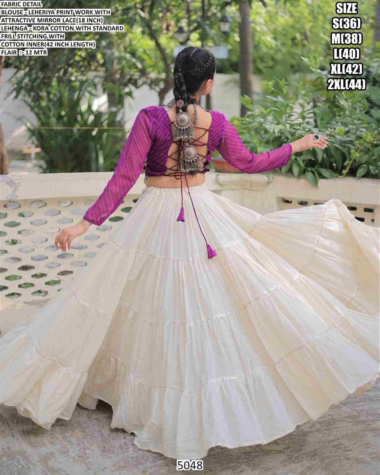 5048 By Fashid Wholesale 5048-A To 5048-E Series Navratri Wear Collection Beautiful Stylish Colorful Fancy Party Wear & Occasional Wear Cotton Lehengas At Wholesale Price
