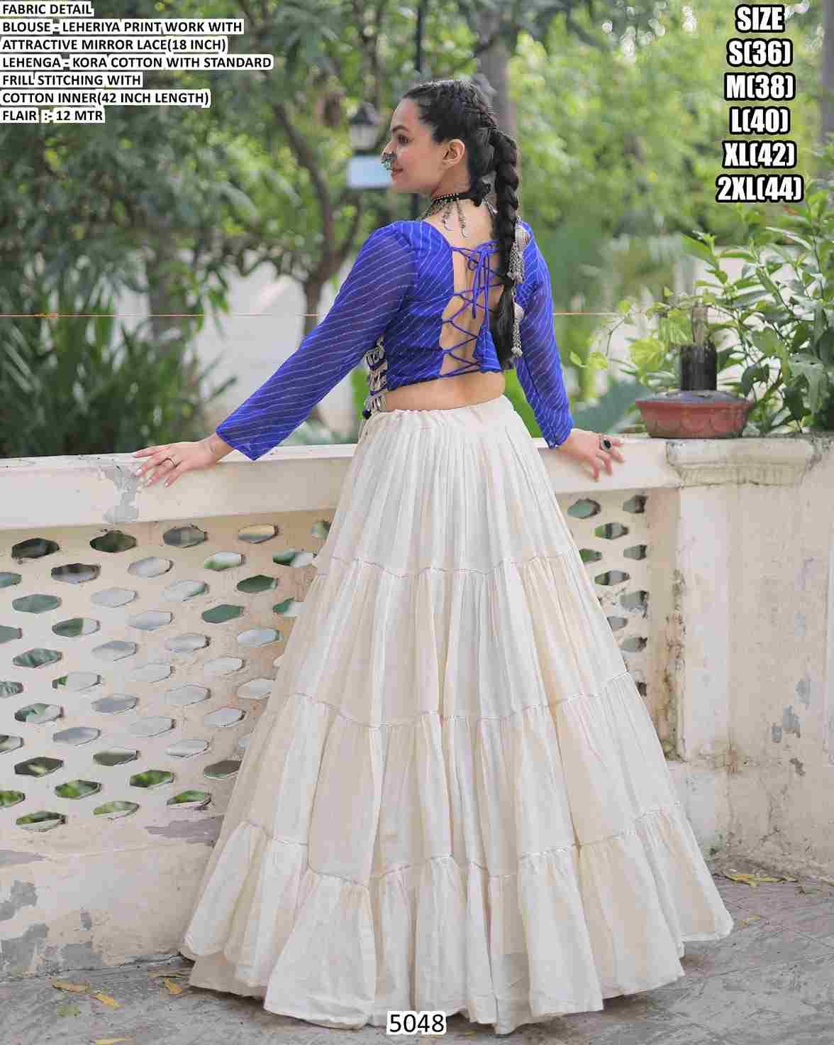 5048 By Fashid Wholesale 5048-A To 5048-E Series Navratri Wear Collection Beautiful Stylish Colorful Fancy Party Wear & Occasional Wear Cotton Lehengas At Wholesale Price