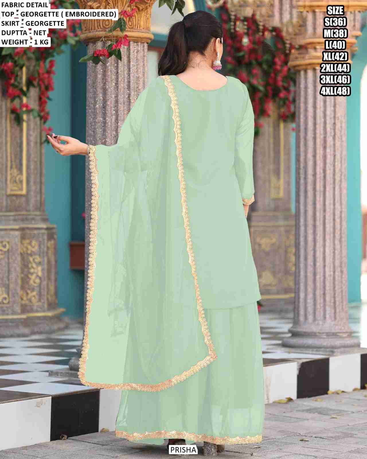 Prisha By Fashid Wholesale 672 To 674 Series Designer Sharara Suits Beautiful Fancy Colorful Stylish Party Wear & Occasional Wear Georgette Dresses At Wholesale Price