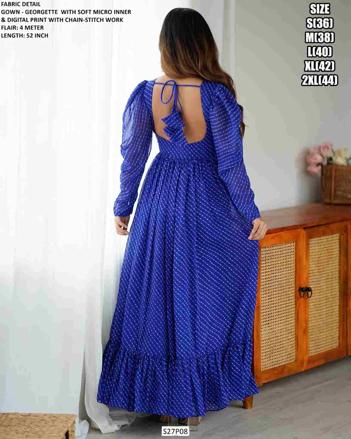 S-27 By Fashid Wholesale Designer Stylish Fancy Colorful Beautiful Party Wear & Ethnic Wear Collection Georgette Gowns At Wholesale Price