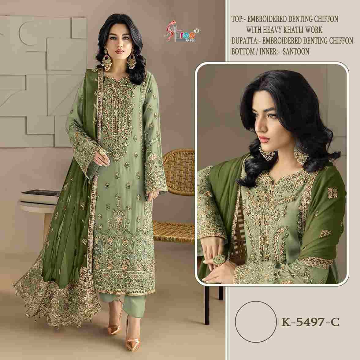Shree Fabs Hit Design K-5497 Colours By Shree Fabs K-5497-A To K-5497-D Series Designer Pakistani Suits Beautiful Fancy Stylish Colorful Party Wear & Occasional Wear Chiffon Embroidery Dresses At Wholesale Price