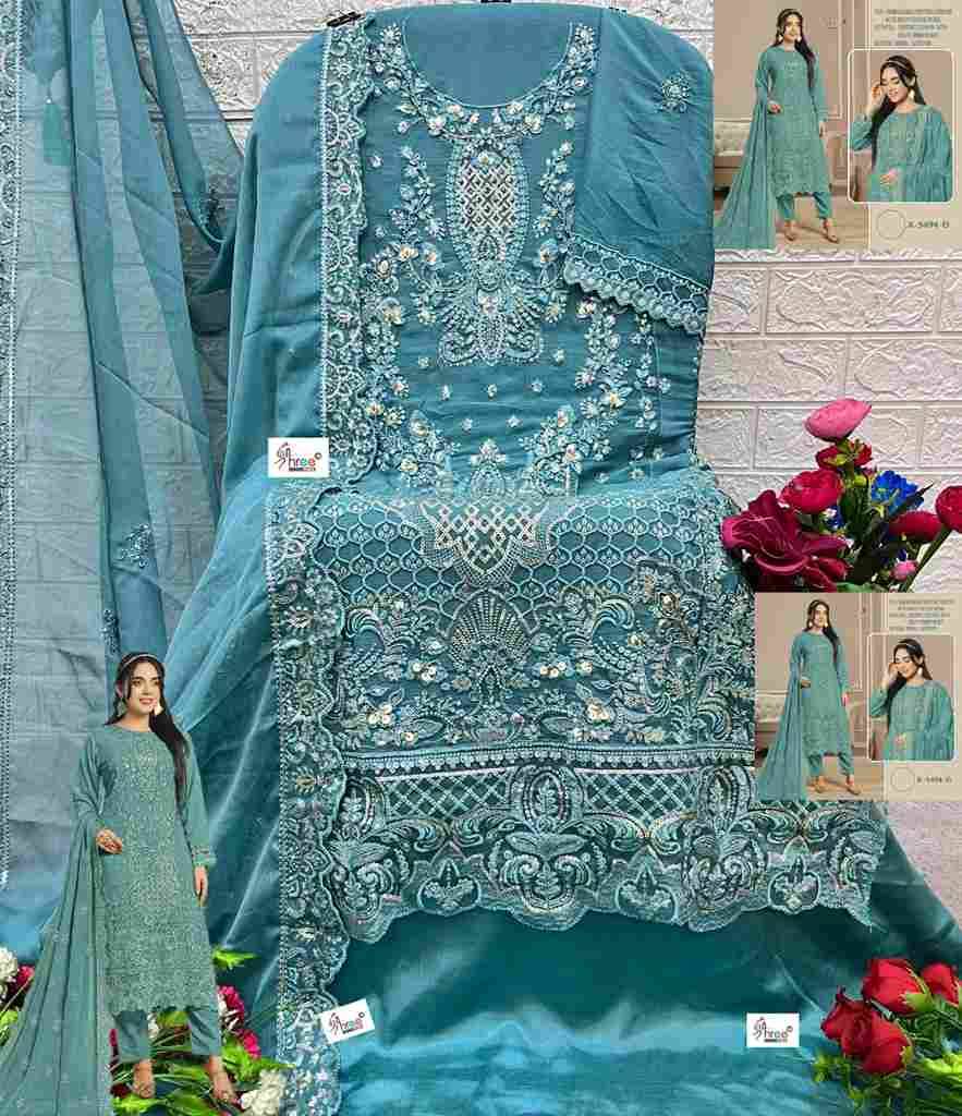 Shree Fabs Hit Design K-5494 Colours By Shree Fabs K-5494-A To K-5494-D Series Designer Pakistani Suits Beautiful Fancy Stylish Colorful Party Wear & Occasional Wear Chiffon Embroidery Dresses At Wholesale Price