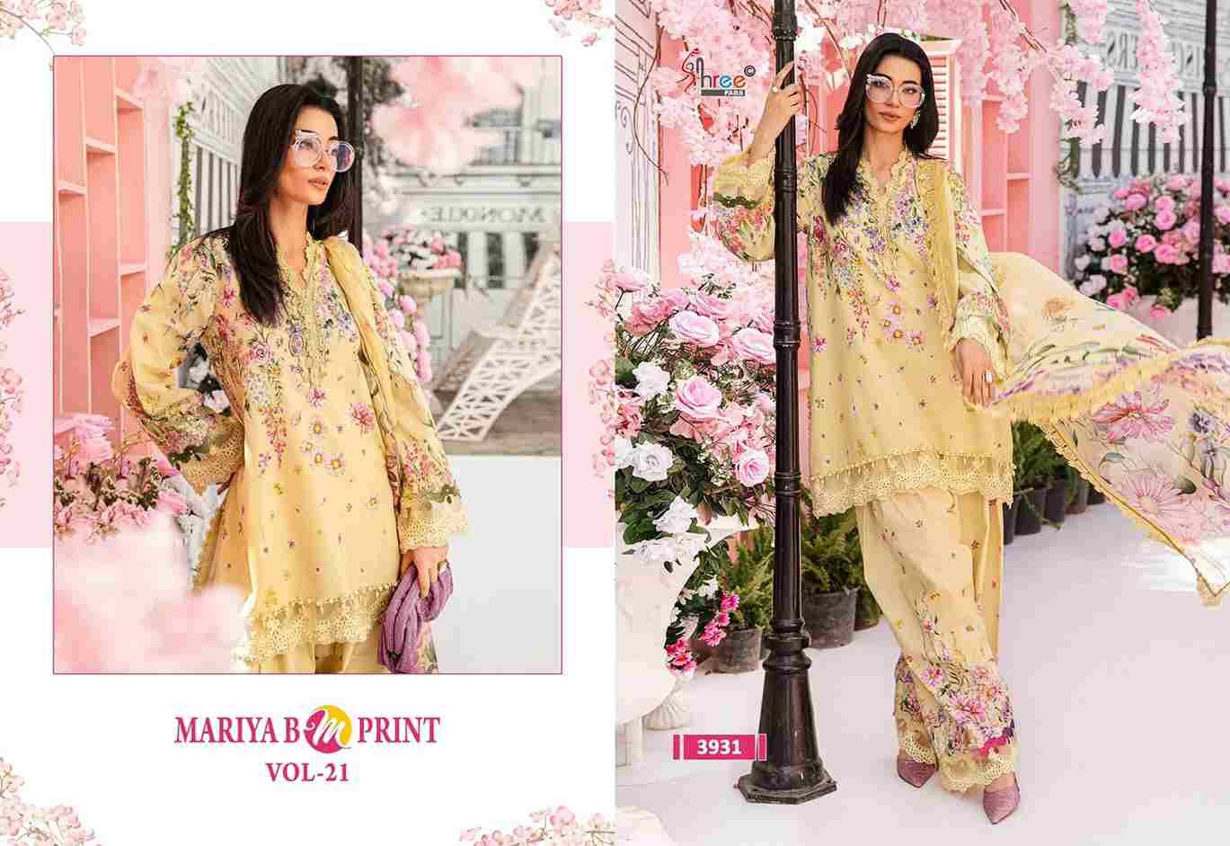 Mariya B Mprint Vol-21 By Shree Fabs 3931 To 3938 Series Beautiful Pakistani Suits Colorful Stylish Fancy Casual Wear & Ethnic Wear Pure Cotton Embroidered Dresses At Wholesale Price