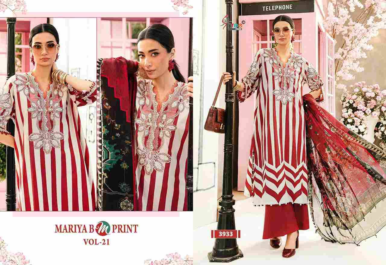 Mariya B Mprint Vol-21 By Shree Fabs 3931 To 3938 Series Beautiful Pakistani Suits Colorful Stylish Fancy Casual Wear & Ethnic Wear Pure Cotton Embroidered Dresses At Wholesale Price