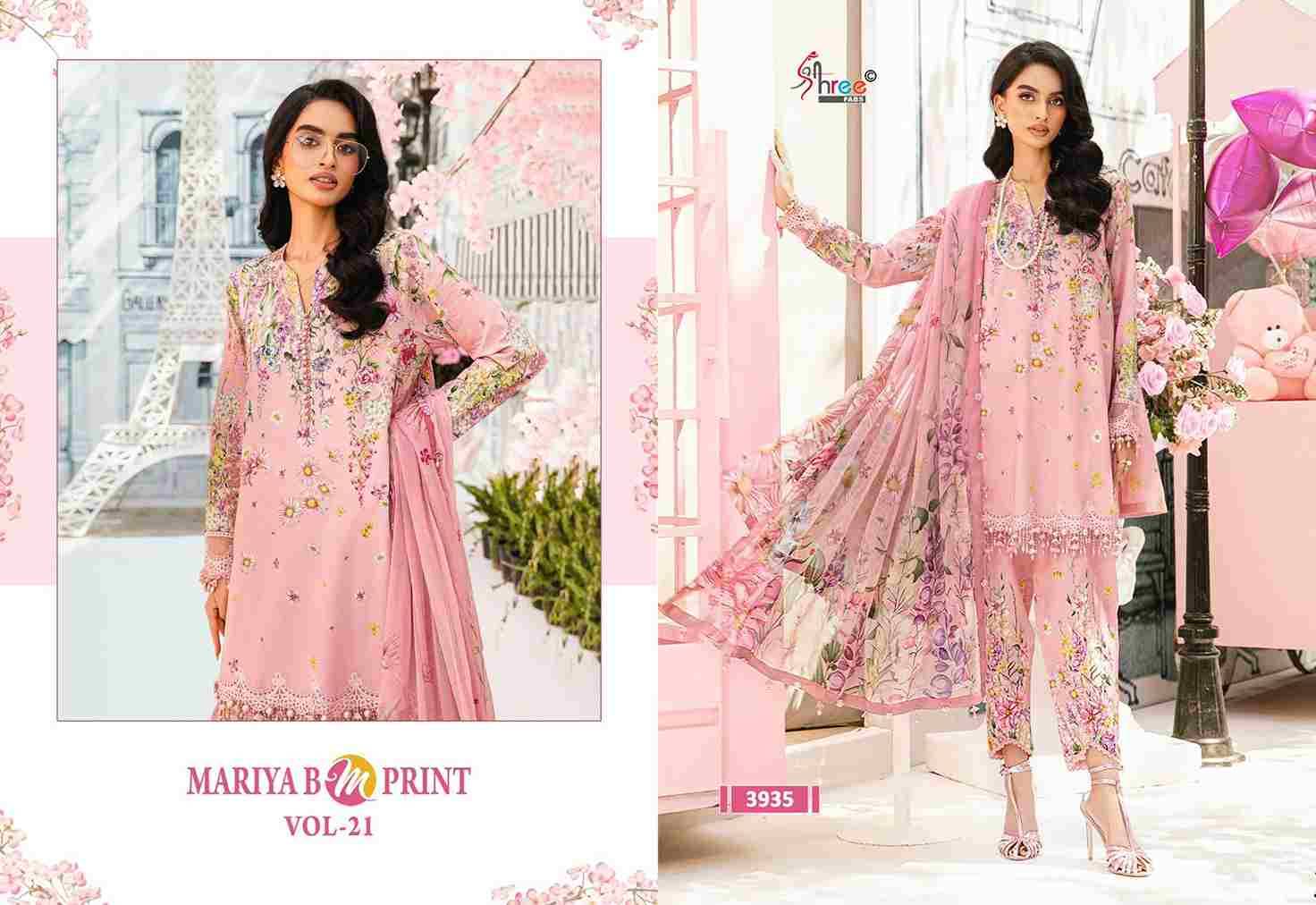 Mariya B Mprint Vol-21 By Shree Fabs 3931 To 3938 Series Beautiful Pakistani Suits Colorful Stylish Fancy Casual Wear & Ethnic Wear Pure Cotton Embroidered Dresses At Wholesale Price