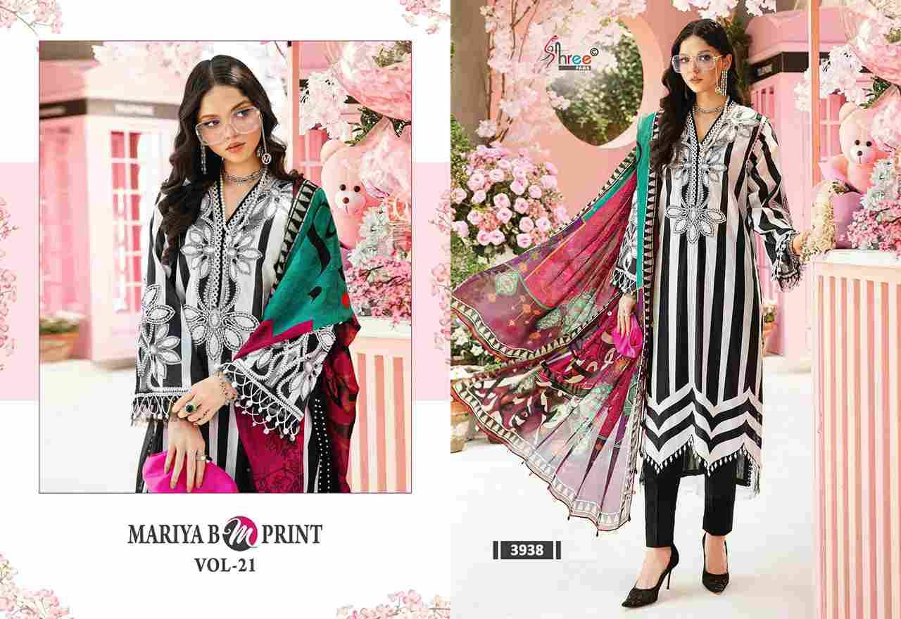 Mariya B Mprint Vol-21 By Shree Fabs 3931 To 3938 Series Beautiful Pakistani Suits Colorful Stylish Fancy Casual Wear & Ethnic Wear Pure Cotton Embroidered Dresses At Wholesale Price
