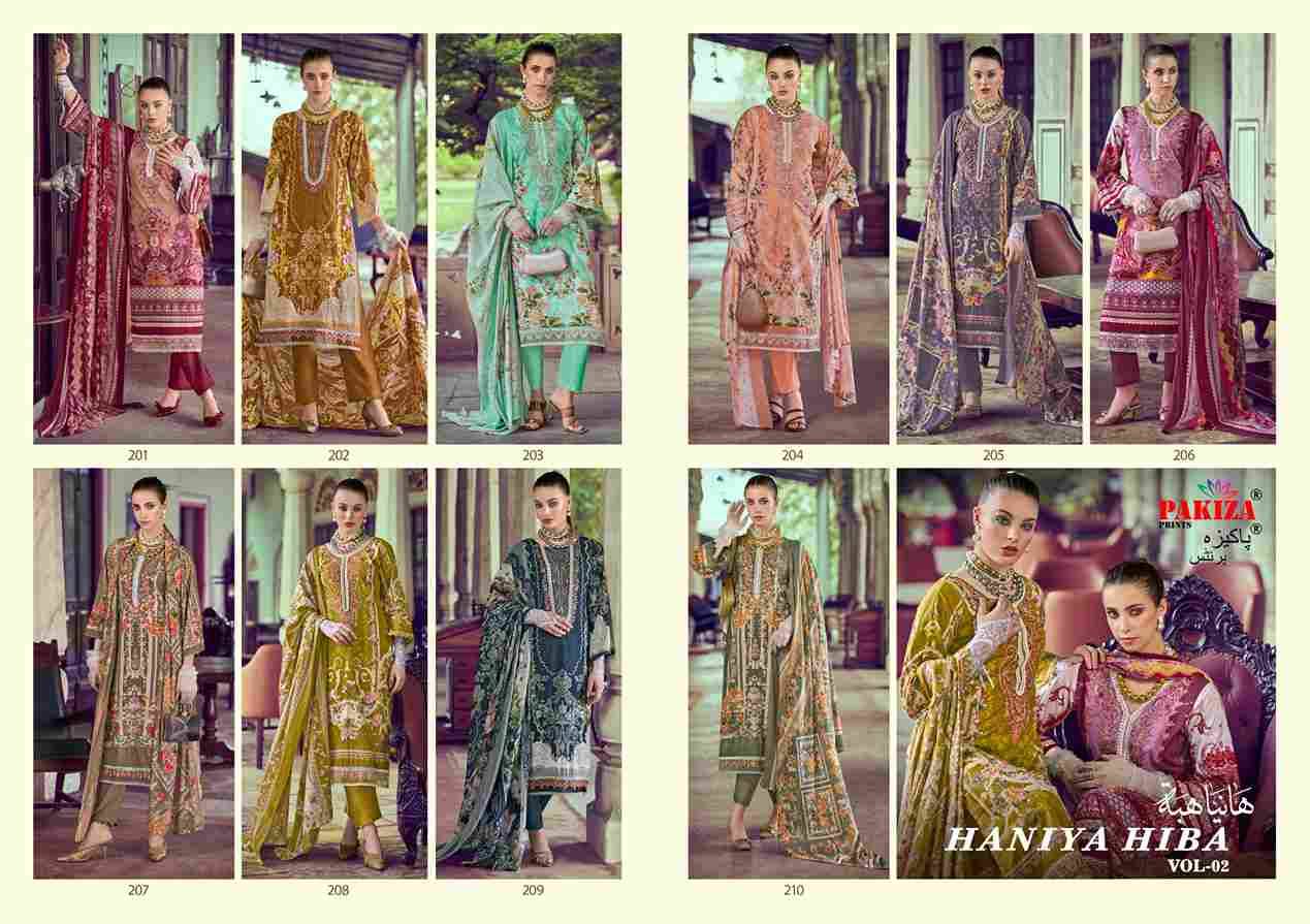 Haniya Hiba Vol-2 By Pakiza Prints 201 To 210 Series Beautiful Festive Suits Stylish Fancy Colorful Party Wear & Occasional Wear Lawn Cotton Dresses At Wholesale Price