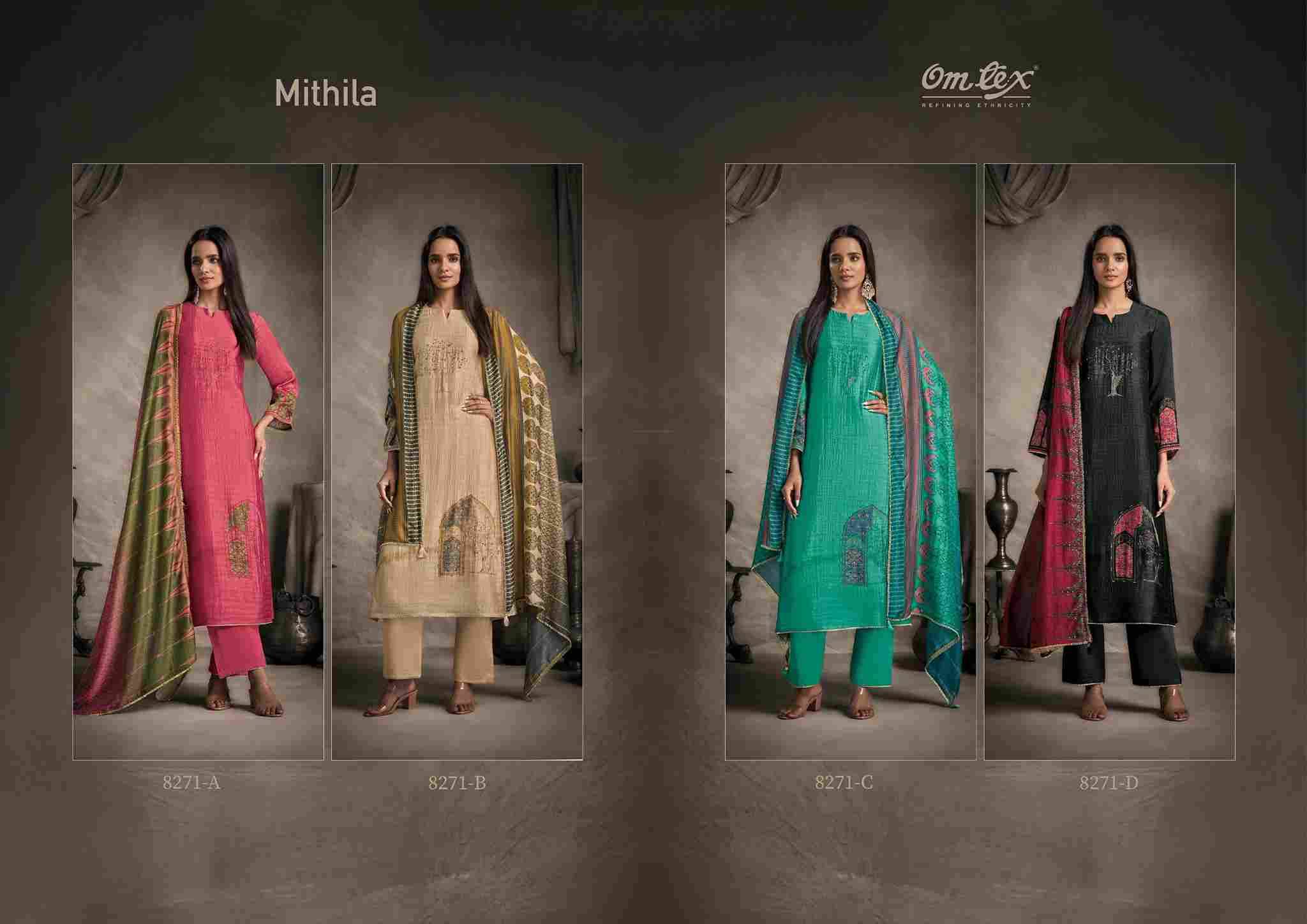Mithila By Om Tex 8271-A To 8271-D Series Beautiful Festive Suits Colorful Stylish Fancy Casual Wear & Ethnic Wear Silk Dresses At Wholesale Price