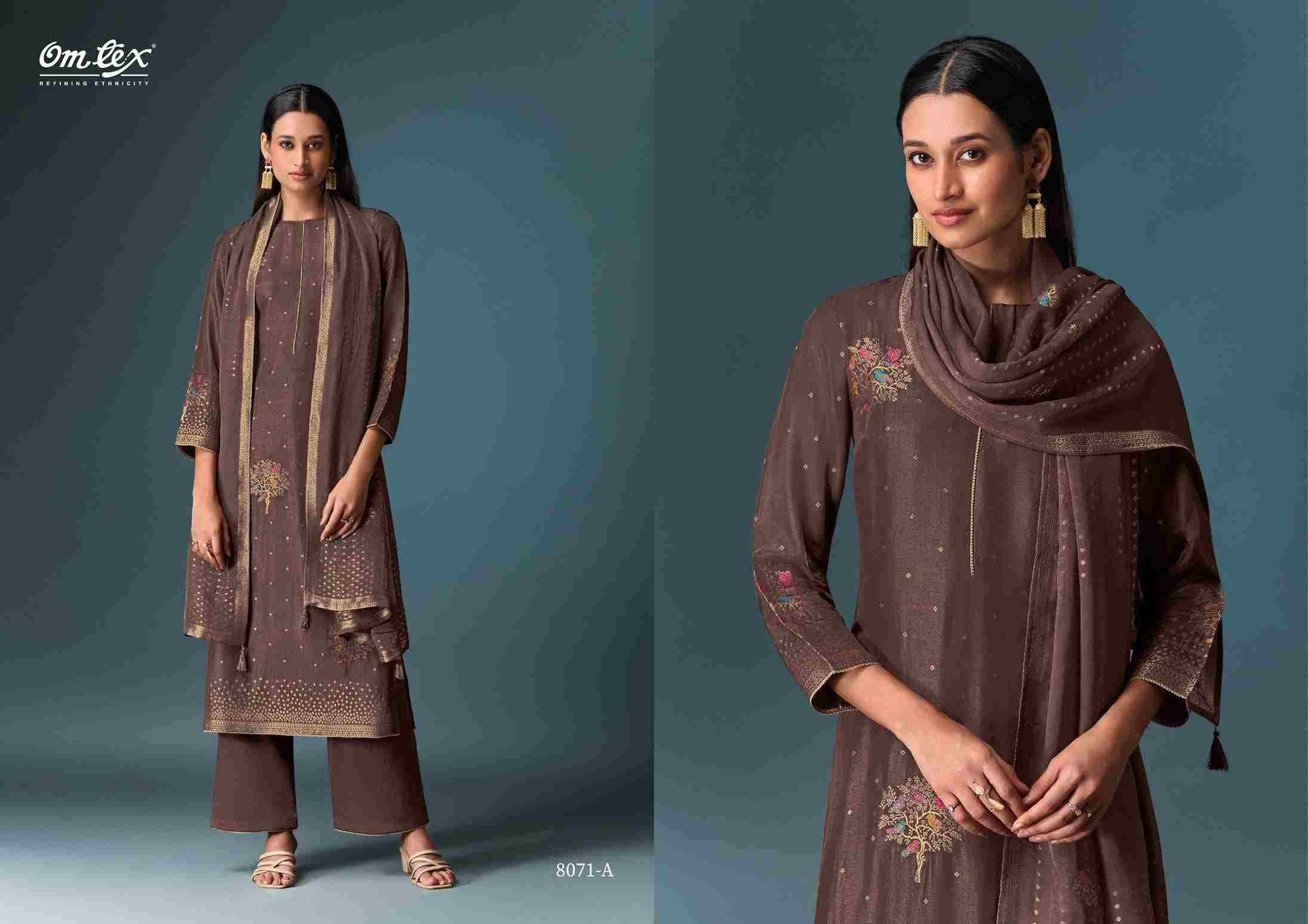Yalini By Om Tex 8071-A To 8071-C Series Beautiful Festive Suits Colorful Stylish Fancy Casual Wear & Ethnic Wear Silk Jacquard Dresses At Wholesale Price