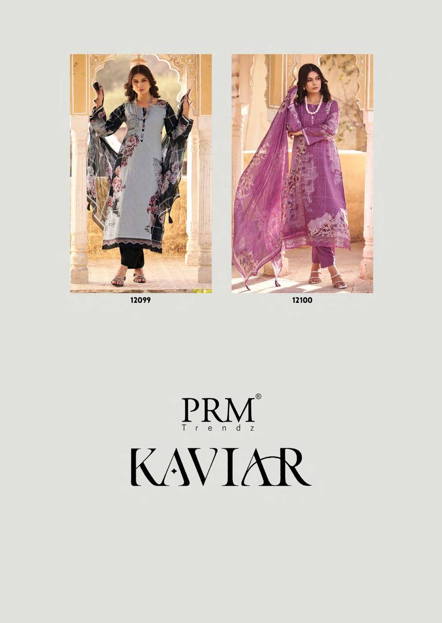 Kaviar By PRM Trendz 12095 To 12100 Series Beautiful Festive Suits Colorful Stylish Fancy Casual Wear & Ethnic Wear Lawn Cotton Dresses At Wholesale Price