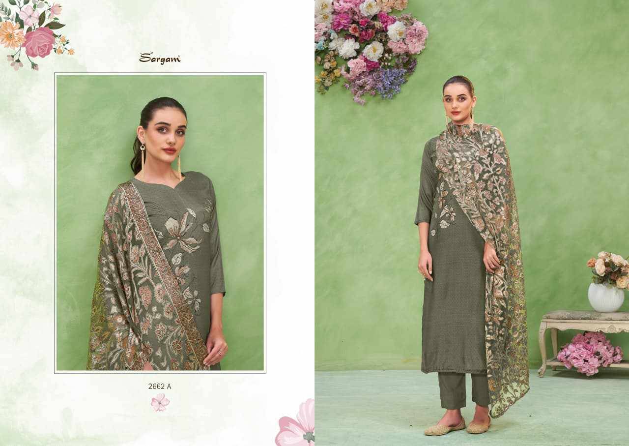 Neerja By Sargam Prints 2662-A To 2662-D Series Beautiful Festive Suits Stylish Fancy Colorful Casual Wear & Ethnic Wear Pure Modal Muslin Print Dresses At Wholesale Price