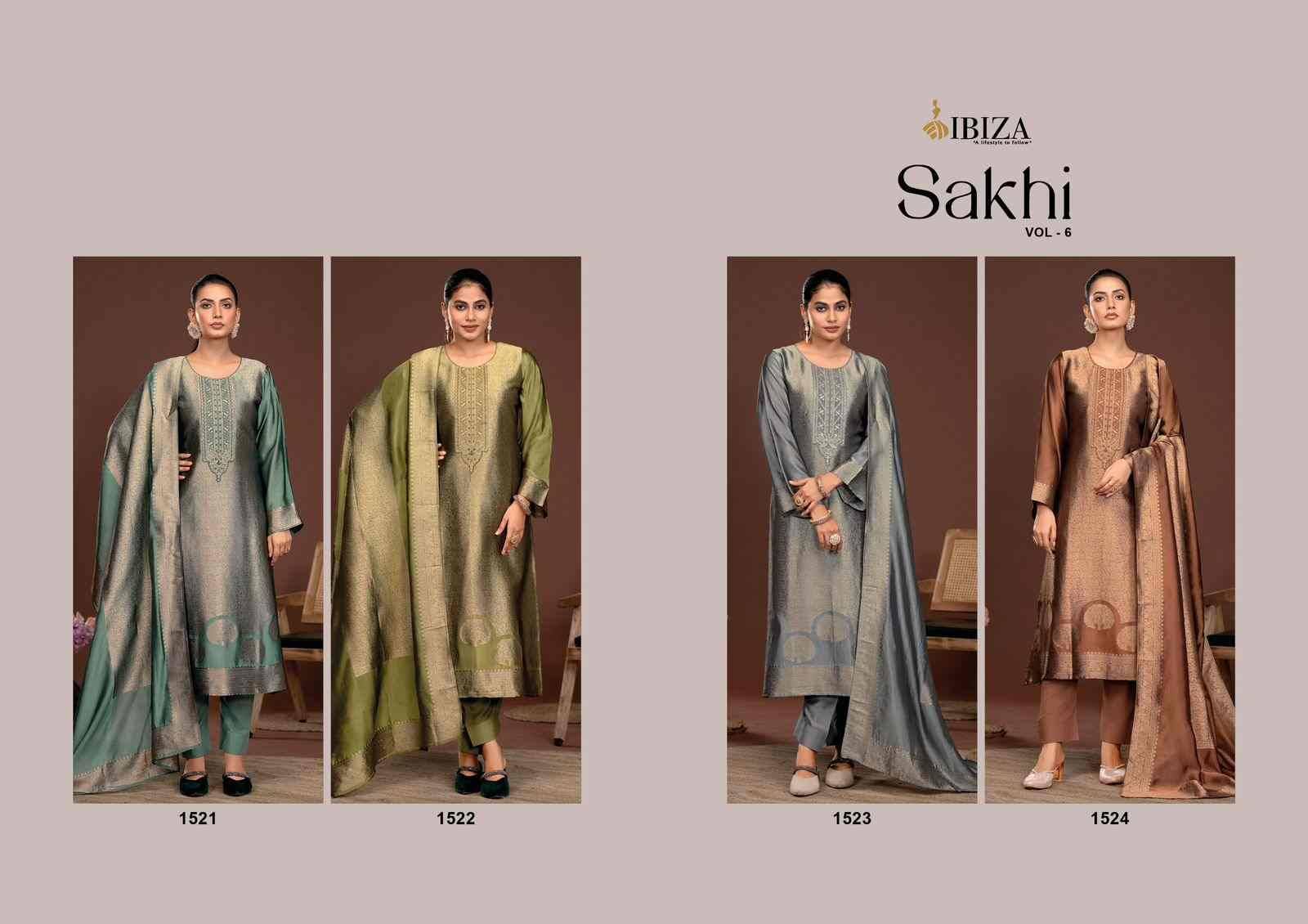 Sakhi Vol-6 By Ibiza 1521 To 1524 Series Designer Festive Suits Beautiful Fancy Stylish Colorful Party Wear & Occasional Wear Pure Bangalori Silk Jacquard Dresses At Wholesale Price