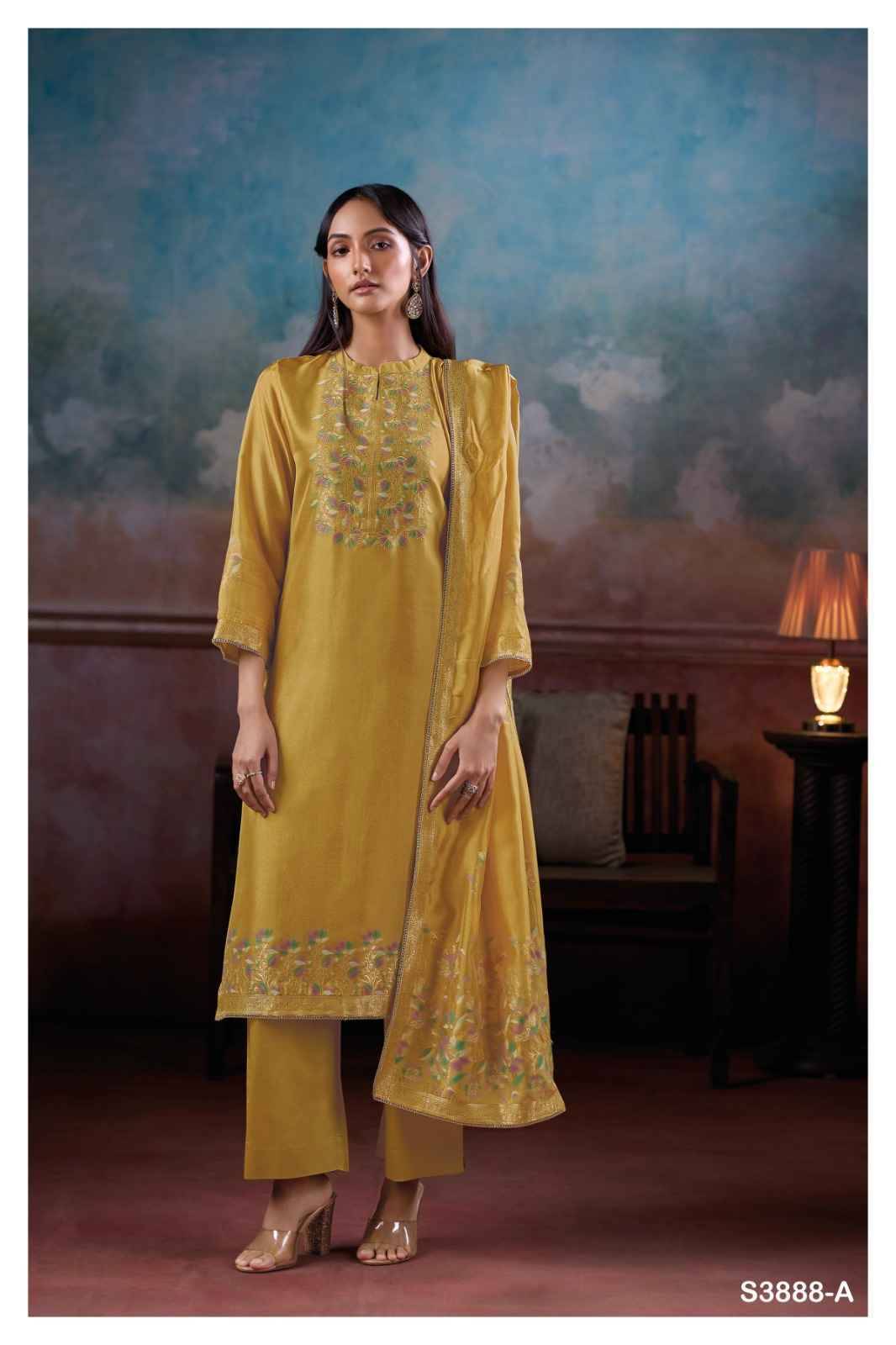 Mansiya-3888 By Ganga Fashion 3888-A To 3888-F Series Beautiful Festive Suits Colorful Stylish Fancy Casual Wear & Ethnic Wear Pure Viscose Silk Jacquard Dresses At Wholesale Price