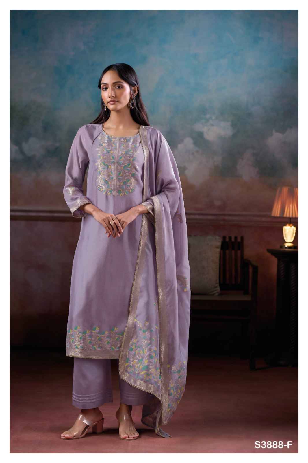 Mansiya-3888 By Ganga Fashion 3888-A To 3888-F Series Beautiful Festive Suits Colorful Stylish Fancy Casual Wear & Ethnic Wear Pure Viscose Silk Jacquard Dresses At Wholesale Price