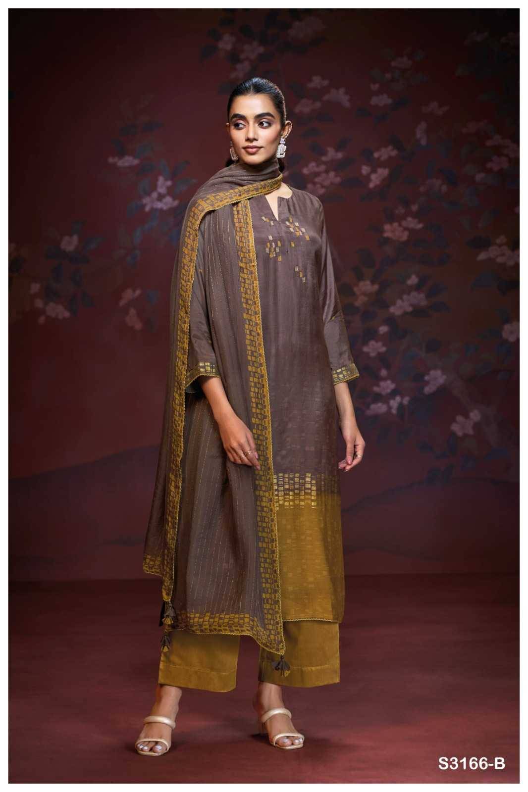 Adhitri-3166 By Ganga Fashion 3166-A To 3166-D Series Beautiful Festive Suits Colorful Stylish Fancy Casual Wear & Ethnic Wear Pure Bemberg Silk Dresses At Wholesale Price