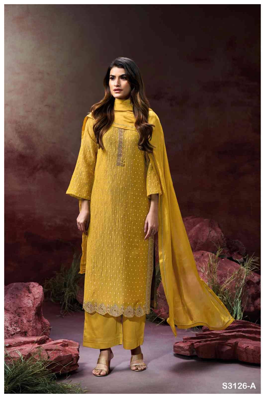 Sria-3126 By Ganga Fashion 3126-A To 3126-B Series Beautiful Festive Suits Colorful Stylish Fancy Casual Wear & Ethnic Wear Pure Jacquard Dresses At Wholesale Price