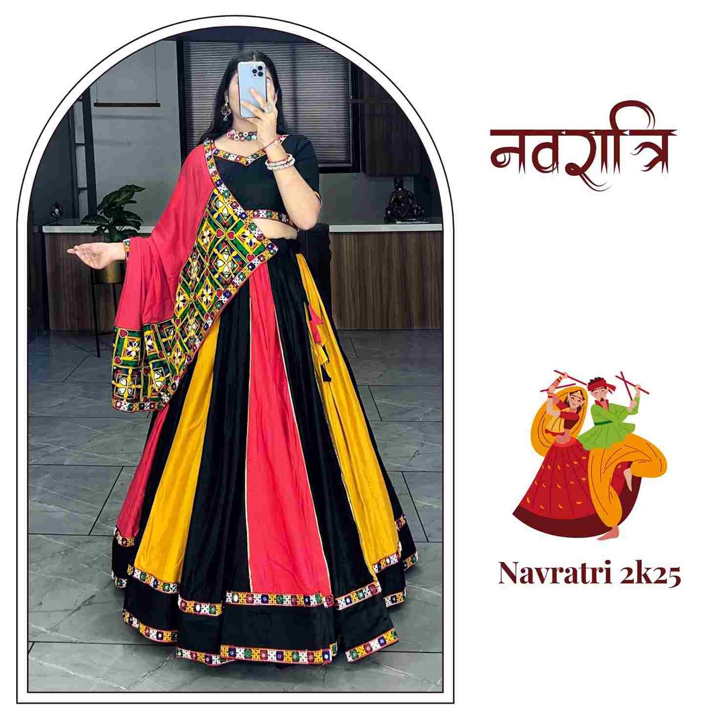 Gr-8040 By Fashid Wholesale Navratri Wear Collection Beautiful Stylish Colorful Fancy Party Wear & Occasional Wear Pure Rayon Cotton Lehengas At Wholesale Price